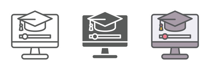 Fototapete - Learn Icons Set – Vector Illustrations in Multiple Styles