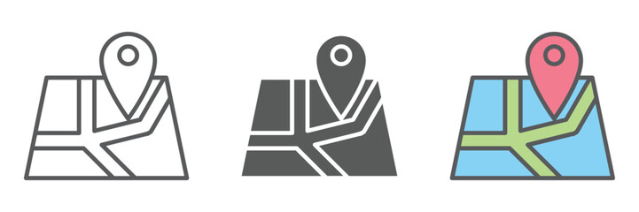 Poster - Location Icons Set – Vector Illustrations in Multiple Styles