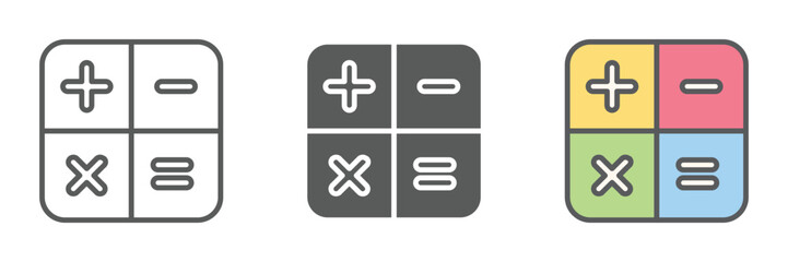 Poster - Mathematics Icons Set – Vector Illustrations in Multiple Styles
