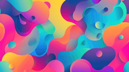 Poster - Abstract 3D shapes with metallic and pastel colors. Futuristic digital artwork. Background image of geometric shape with vibrant color or multi colored and black background. Fluid pattern. AIG51.