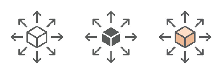 Poster - Scalability Icons Set – Vector Illustrations in Multiple Styles