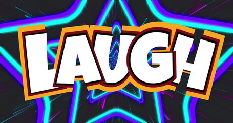 Poster - Image of laugh text over stars