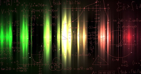 Poster - Image of mathematical equations on black background