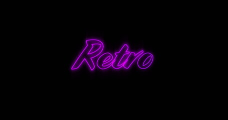 Poster - Image of retro text over black background
