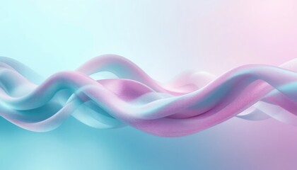 Poster - Dynamic flowing waves in pastel colors abstract digital art contemporary design soft gradient environment aesthetic viewpoint visual concept for modern spaces