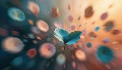 Poster - Captivating floral explosion abstract landscape digital art vivid colors close-up perspective nature's beauty and transformation