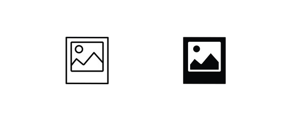 Poster - Photo Line Icon. Image. Editable Stroke Edit, presentation. Download picture, Gallery, pic line icons set, editable stroke isolated on white, linear vector outline illustration, symbol logo design