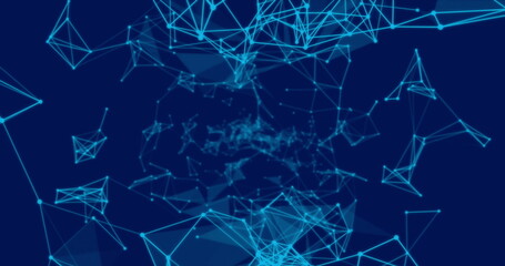 Aufkleber - image of glowing blue network of connections on blue background