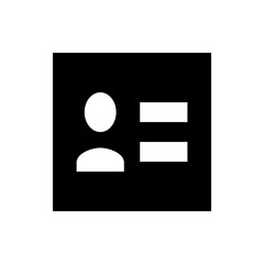 Poster - Black rectangle containing a white person icon and two white horizontal rectangles on the right side