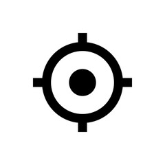 Poster - Black target symbol with circular rings and crosshairs for precision and accuracy in design work
