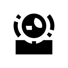 Poster - Illustration of a black surveillance camera with a circular head and a square base with light lines around it
