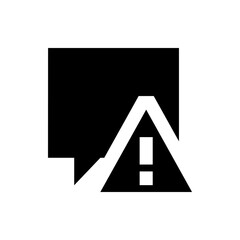 Poster - Black screen with a white exclamation mark inside a triangle indicating a warning or error message box icon