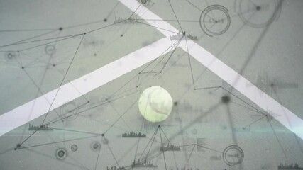 Poster - Pale green circle glowing at center, linking nodes with lines, chart targets in flat design