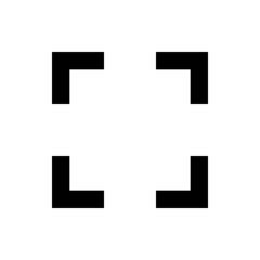 Poster - Black rectangular corner brackets arranged to form a frame on a white background representing focus area