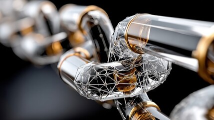 Aufkleber - A chain of glass pipes with a gold link