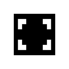 Poster - Black rectangle with white corner brackets pointing inward indicating screen expansion or fullscreen view