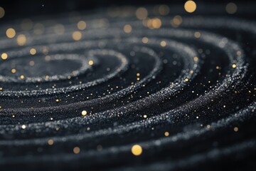 Poster - Swirling patterns of light create a mesmerizing effect on a dark surface