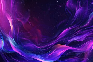 Fototapete - Abstract vibrant color fluid shapes with dark background. Digital artwork of abstract wave splash color. Wave pattern template concept. Design for poster, and wallpaper. Minimal image. AIG51.
