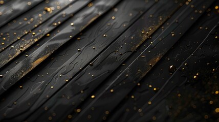 Poster - Abstract black and gold textured diagonal lines with paint splatter. Abstract image of black wall with line and glittering gold and vibrant color. Digital art for design and print. Technology. AIG53.