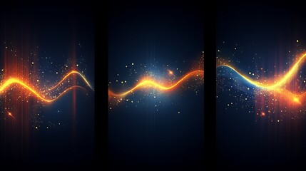 Wall Mural - Abstract glowing wavy lines (1)