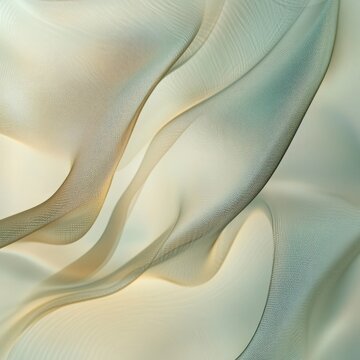 Dreamy haze enhances soft thread curve, textured background