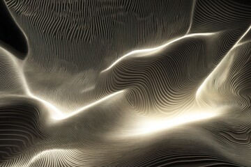 Poster - 3D Glowing Abstract Lines Background for Futuristic Design