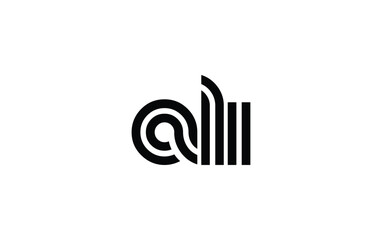 Fototapete - ALI Creative Unique Modern Letter Logo Design. Stylized logo featuring a unique letter design, presenting abstract minimalist aesthetics and modern appeal.