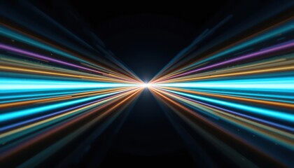 Poster - Dynamic light beam event digital space visual art abstract environment perspective view concept of energy flow
