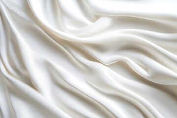 Leinwandbilder - Abstract view of smooth, white fabric cascading in elegant folds. The pristine material captures light and shadow, creating a soft texture.