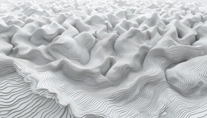Poster - Abstract landscape formation digital art 3d model modern aesthetic high-contrast wave patterns textured surface