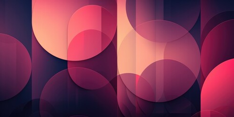 Poster - Geometric pink and purple structures with spherical shapes. Abstract image of 3D rendering of geometric shape with gradient vibrant color. Digital art for futuristic and architectural design. AIG51.