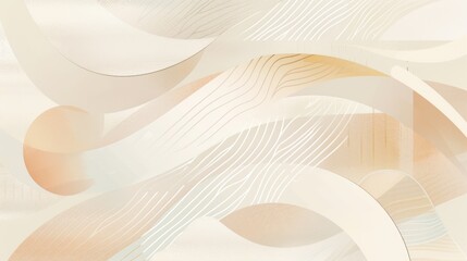 Poster - Abstract wavy shapes in neutral beige and brown tones. Background image of brown wave with wavy pattern. Digital artwork of wavy design or brown wave texture. Digital image for minimal design. AIG51.