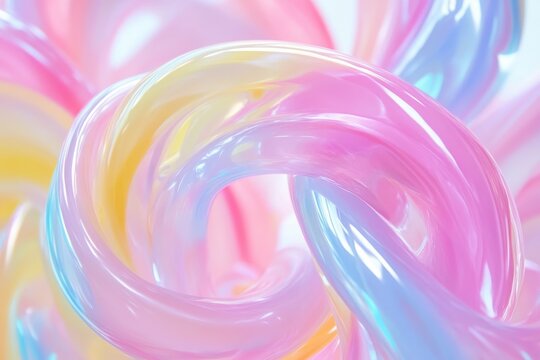 Popping twisting swirl, pastel shape, subtle background
