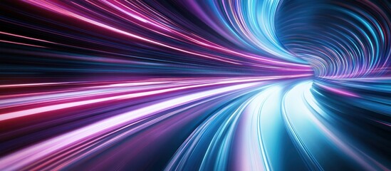 Wall Mural - Abstract vibrant tunnel of light