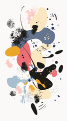 Poster - Abstract Minimalist SVG Vector with Overlapping Ink Blot Shapes