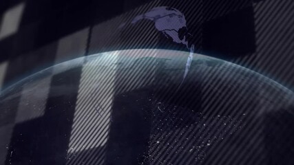 Poster - 3D globe rotating above Asia-Pacific region, showing blue outlines connecting China and Australia