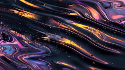 Poster - Abstract fluid art with vibrant colors and swirling patterns. Abstract artwork of vibrant color or multi colored mixing together while splashing in dark background. Digital painting for design. AIG51.