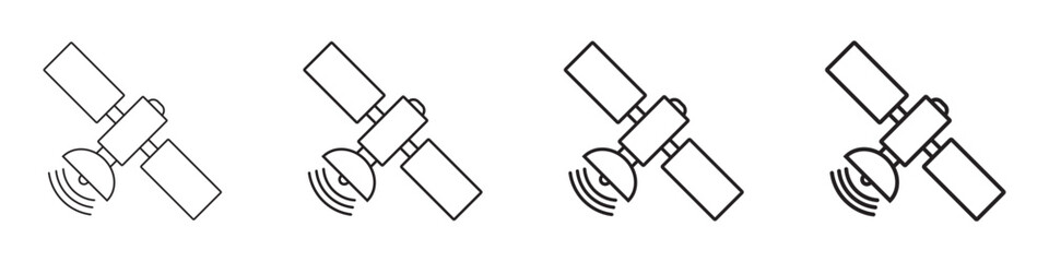 Satellite line icon, space satellite symbol.