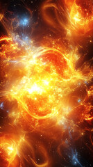 Wall Mural - background image yellow beam of light in the dark