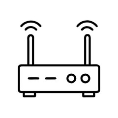 Poster - Illustration of wireless internet router wifi modem network connection device for home use