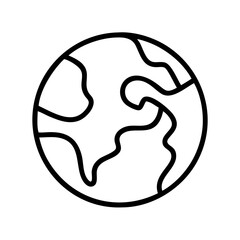 Poster - Earth globe outline vector icon illustration for geography science and world travel design concept