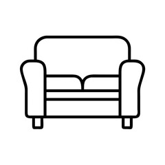 Poster - Comfortable living room couch sofa furniture icon vector illustration for interior design ideas