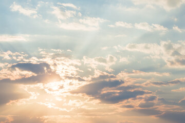 Wall Mural - clouds on the sky at sunset. dramatic background in evening light