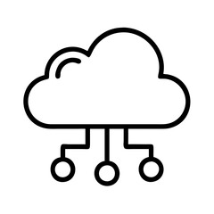 Poster - Cloud computing network diagram vector illustration for data storage and sharing online services