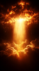 Wall Mural - background image yellow beam of light in the dark