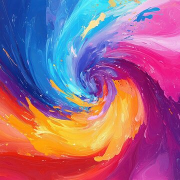 Twisting vibrant splash, soft haze, subtle background