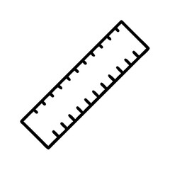 Poster - Ruler vector icon illustration, black outline ruler, measuring tool, straightedge for design work