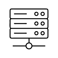 Poster - Server data storage hosting database network information technology center line icon vector design