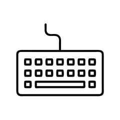Fototapete - Outline keyboard vector illustration for computer input device and typing interface design concept