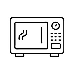 Poster - Outline microwave oven vector image for kitchen appliances and modern cooking equipment design needs
